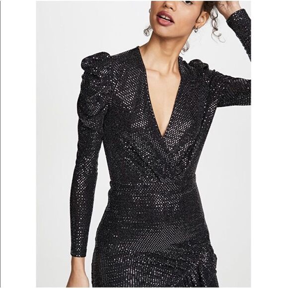 Iro New Loulou Sequin Puff Shoulder Mini Dress - Picture 8 of 11